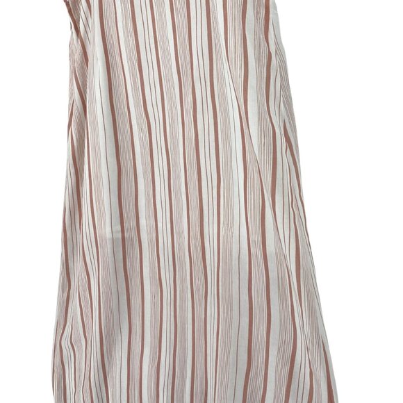 MorrisDay The Label L Pink Striped Midi Dress Spaghetti Strap Keyhole Tie Bust - Picture 14 of 16